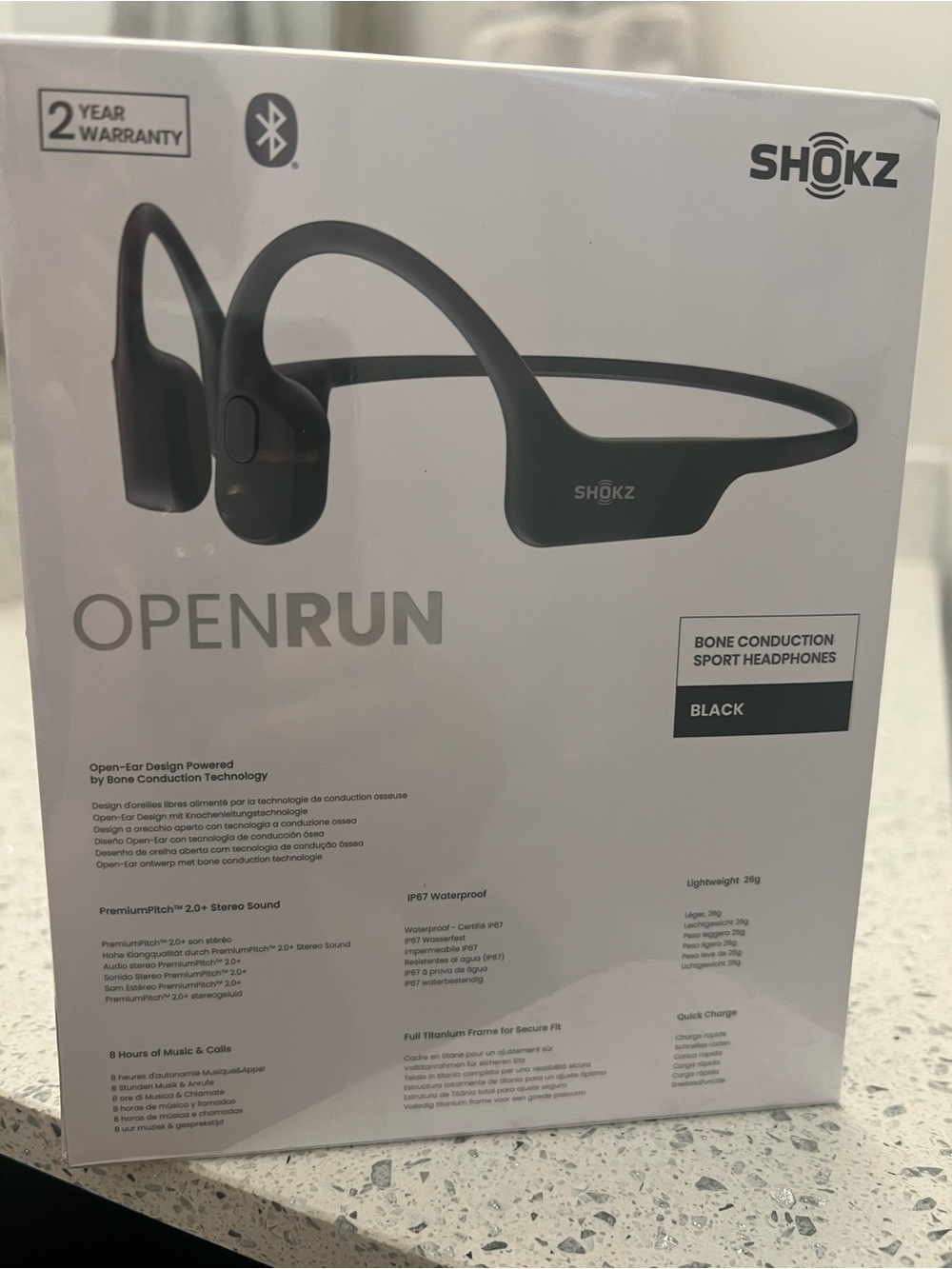 Shokz OpenRun Bone Conduction Headphones - Black